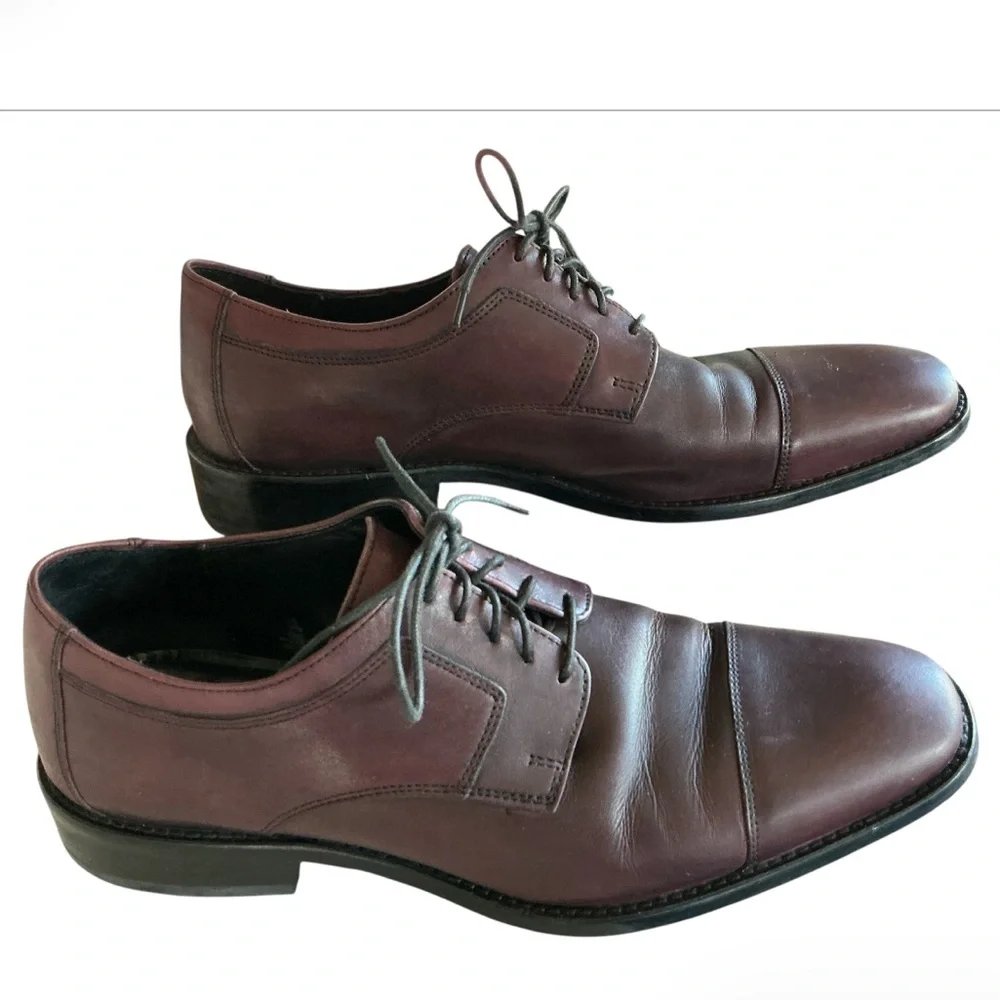 J. Murphy by JOHNSTON & MURPHY Leather Oxfords Cap Toe Lace Up Size 10.5 Brown